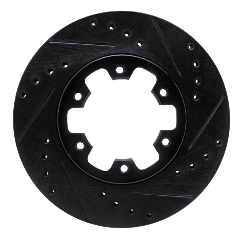 Nissan D21 Pickup Brake Rotor (1) - Front Right - R1 Concepts - Drilled & Slotted - Black - `85-`02